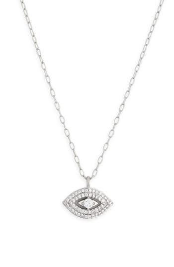 Nadri Daylight Evil Eye Pendant Necklace In Metallic