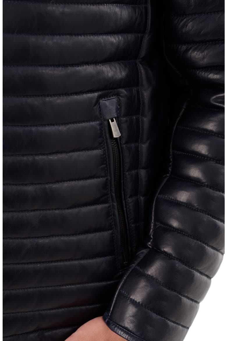 Leather Channel Quilt Jacket, Alternate, color, NAVY