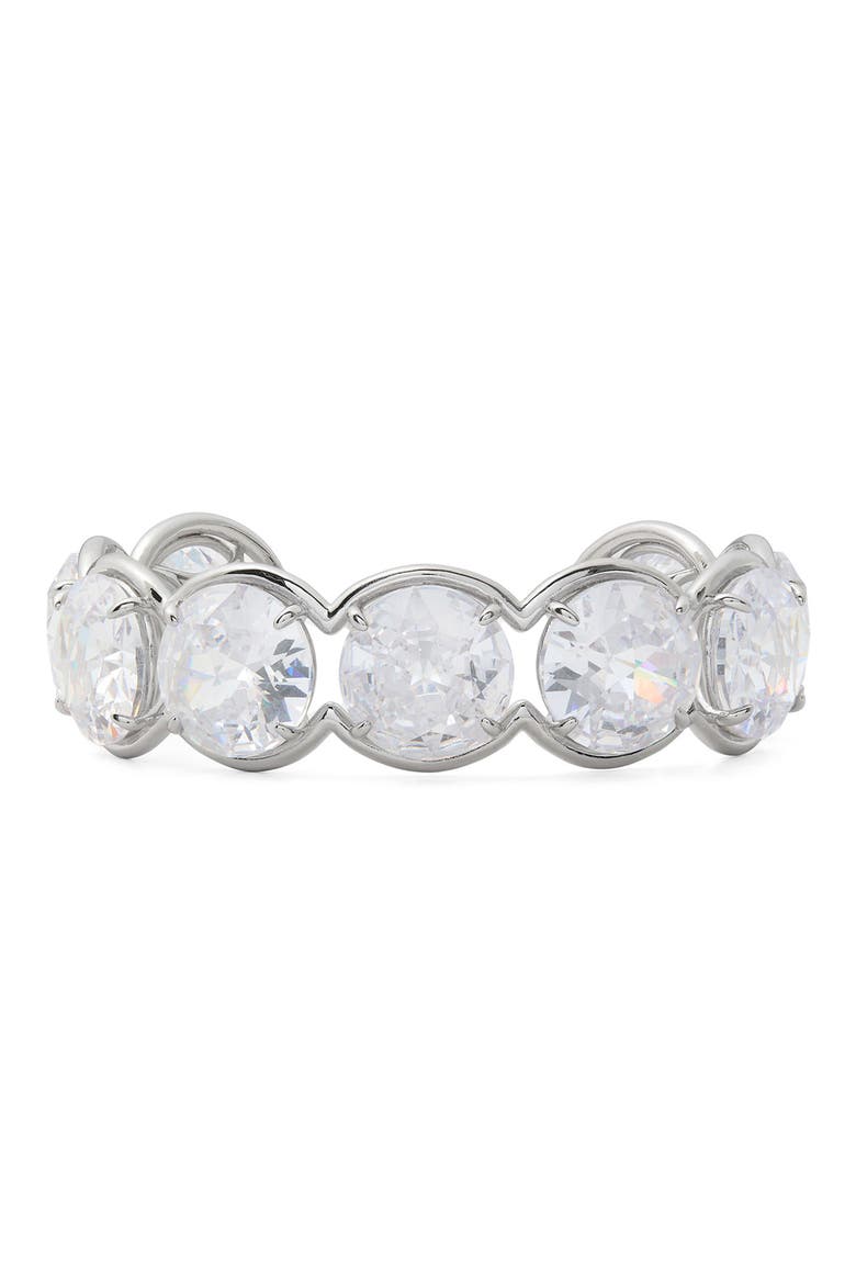 Opulence Cubic Zirconia Statement Cuff, Alternate, color, CLEAR/ SILVER