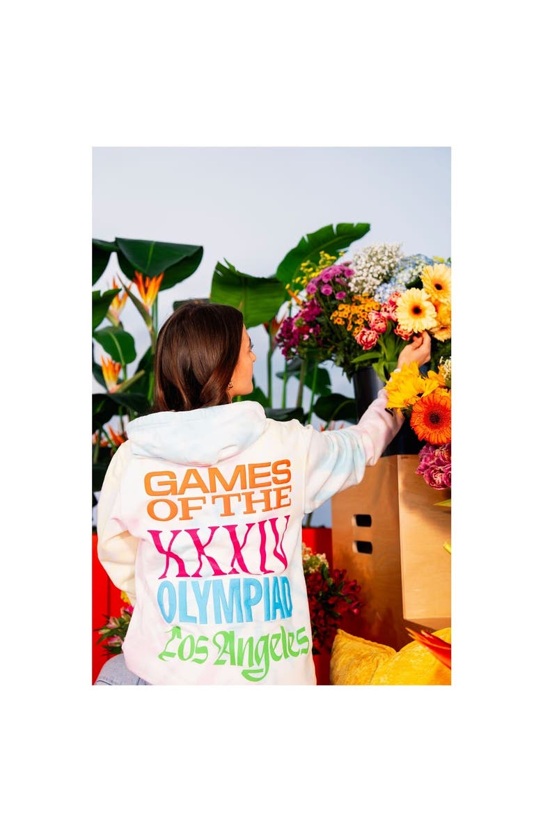 FANATICS Men's Fanatics White LA28 Superbloom Collection Tie-Dye Hoodie, Alternate, color, White