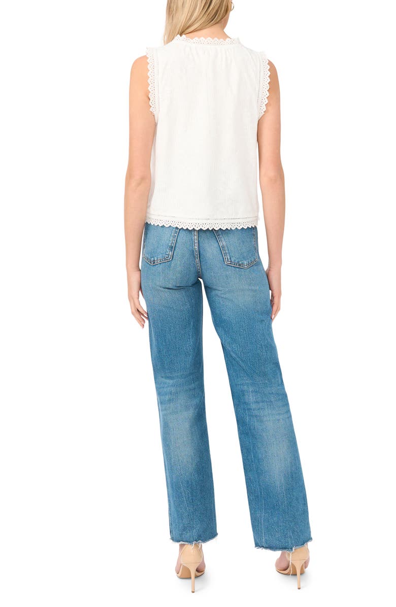 Vince Camuto Eyelet Lace Crop Tank, Alternate, color, Ultra White