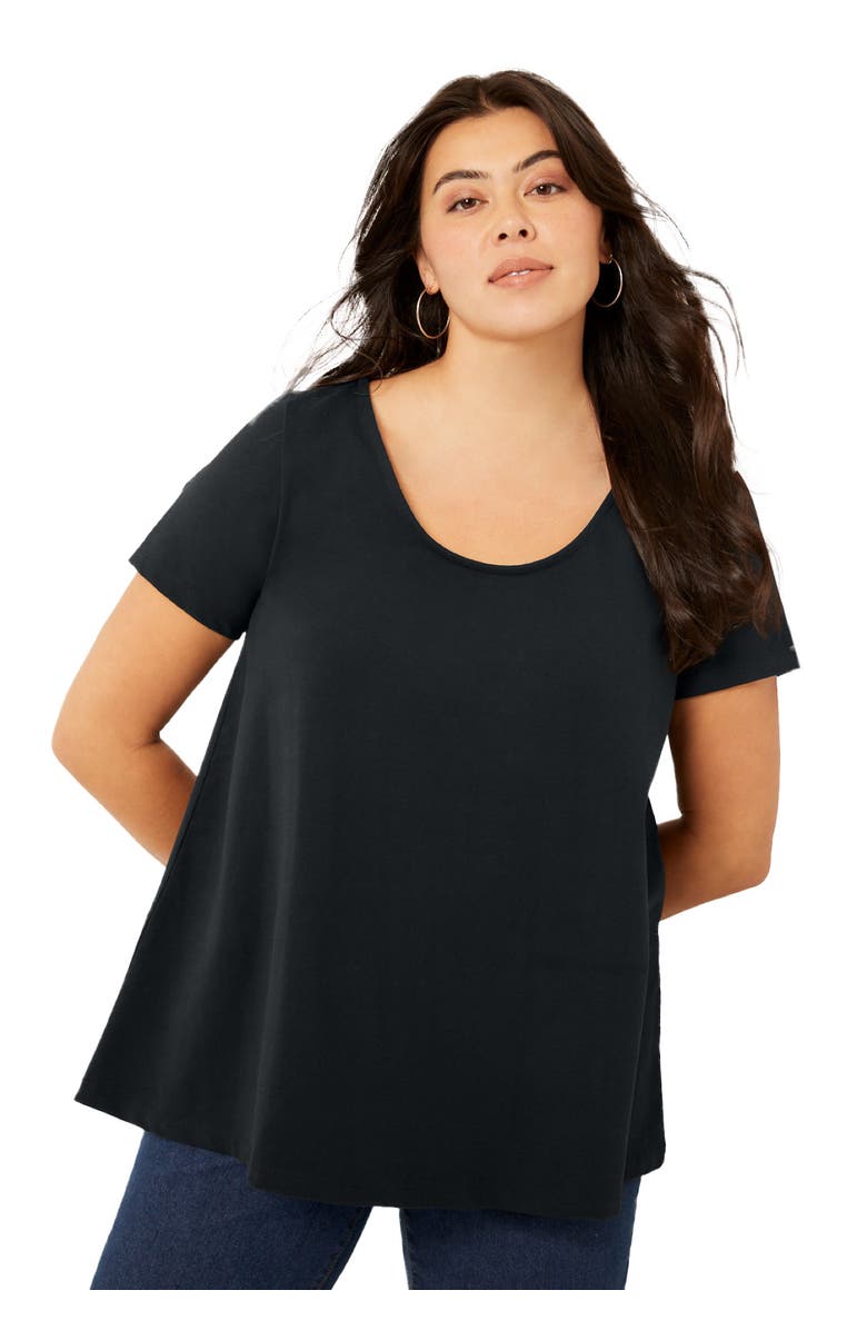 June + Vie Short-Sleeve Swing One + Only Tunic, Main, color, Black