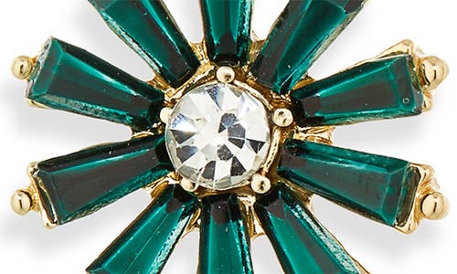 Cara Crystal Flower Linear Drop Earrings In Green