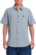 Quiksilver Oxford Stripe Classic Short Sleeve Button-Up Shirt