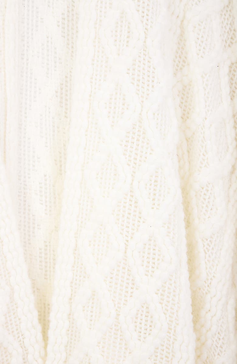 SAACHI Cable Stitch Tassel Ruana, Alternate, color, White