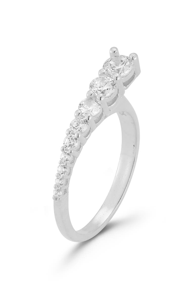 Sterling Silver Cubic Zirconia Ring, Main, color, SILVER