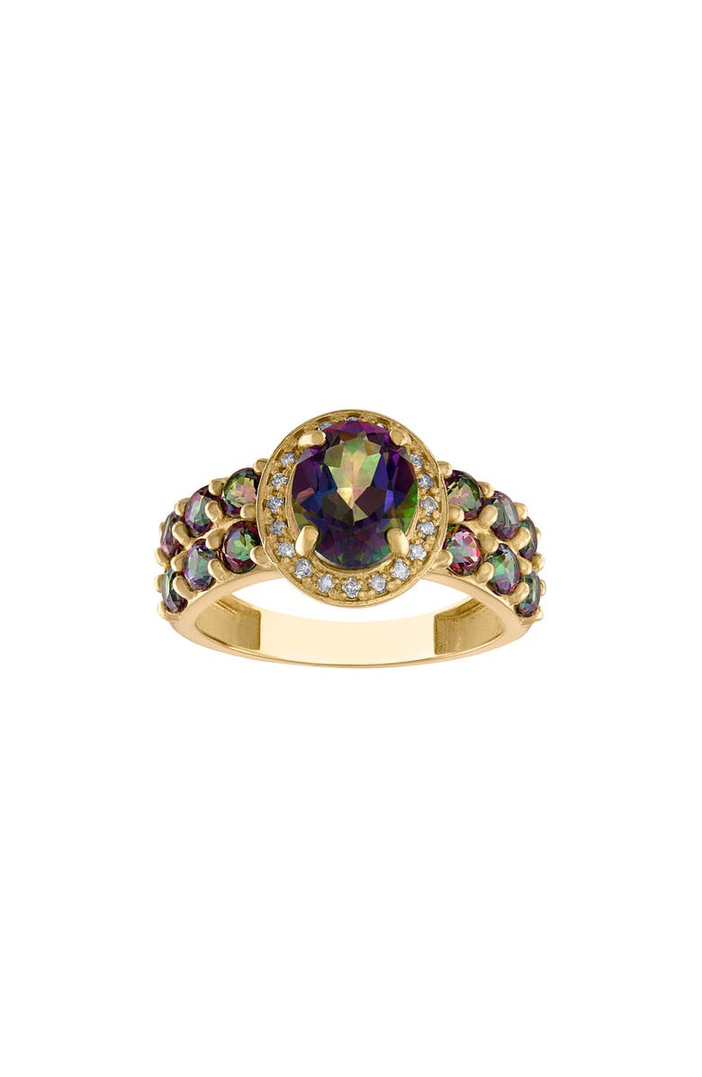 FUZION CREATIONS Topaz & Diamond Ring, Main, color, Mystic Topaz