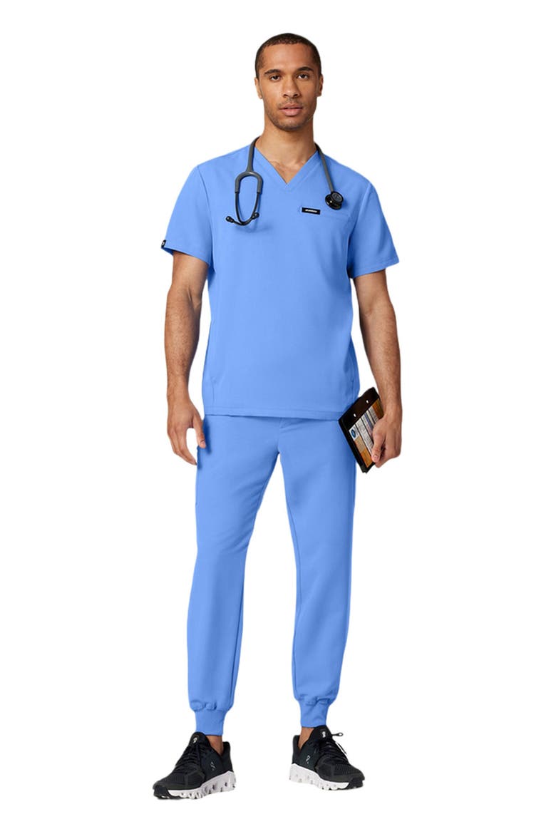 Platt Men's 3-Pocket Classic V-Neck Scrub Top, Alternate, color, Ceil Blue