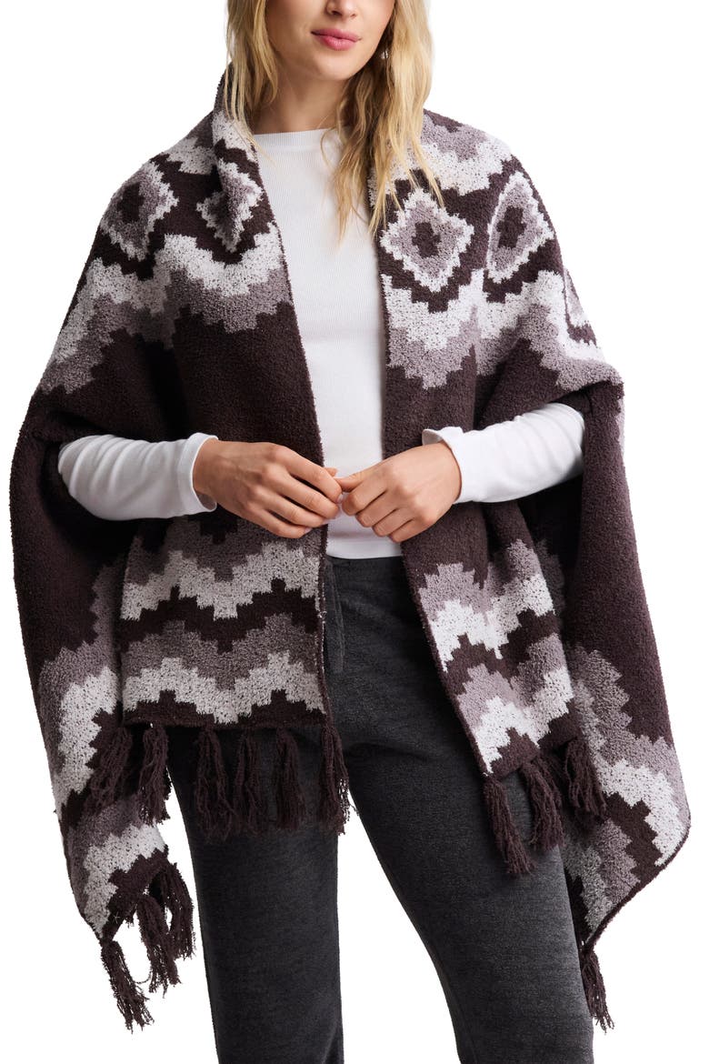 Barefoot Dreams CozyChic Mosaic Wrap, Main, color, UMBER MULTI