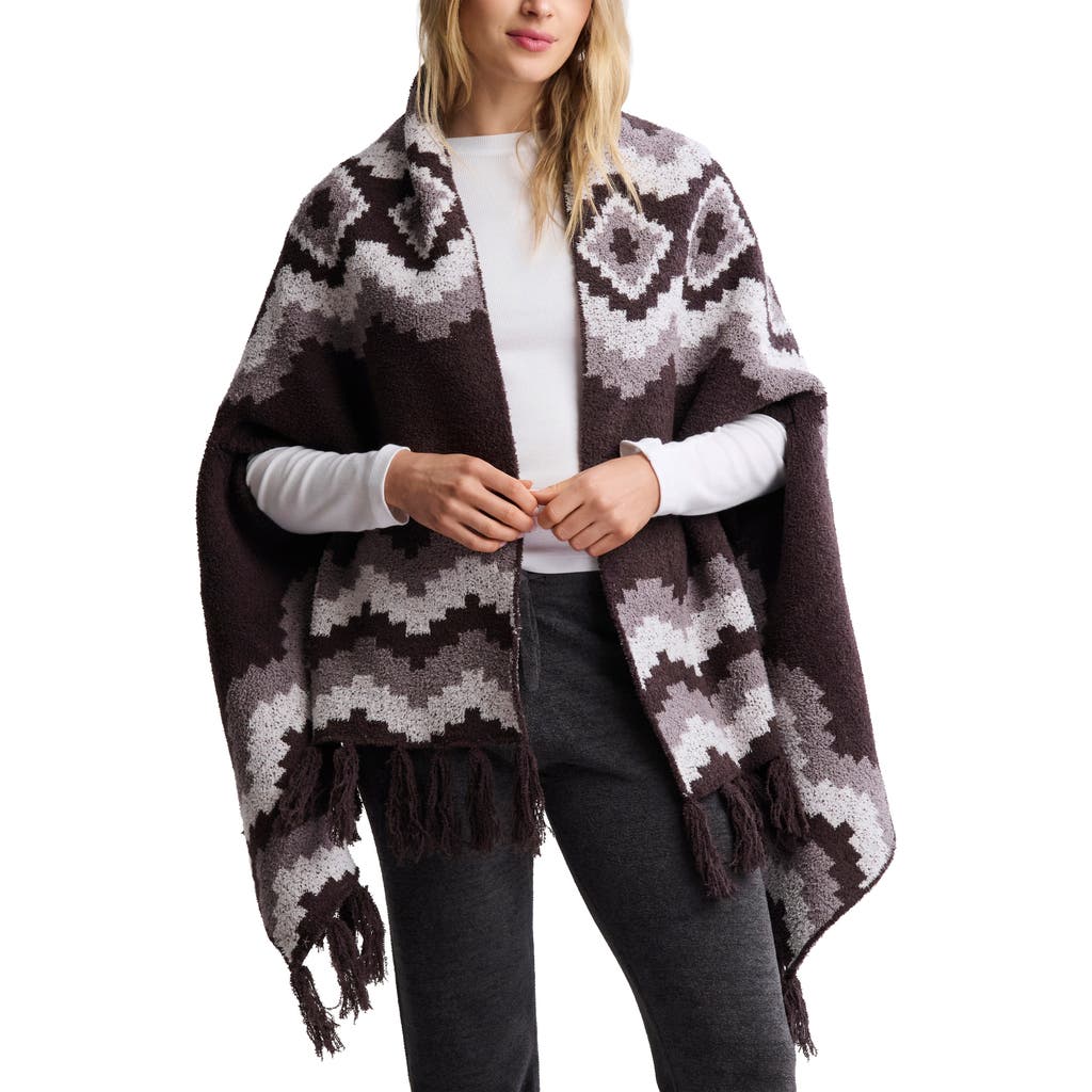 Barefoot Dreams Cozychic Mosaic Wrap In Black