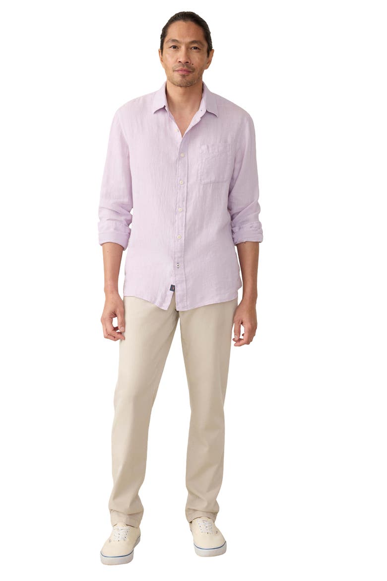 Laguna Linen Button-Up Shirt, Alternate, color, WISTERIA