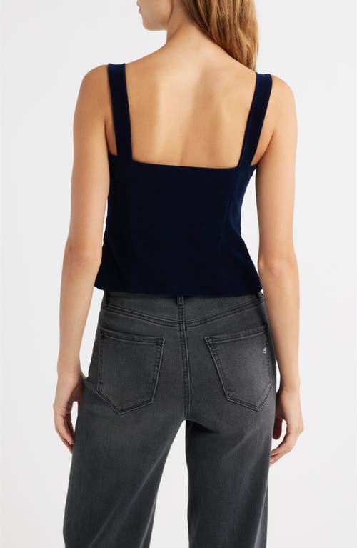 Bella Venice Julie Velveteen Corset Top In Blue