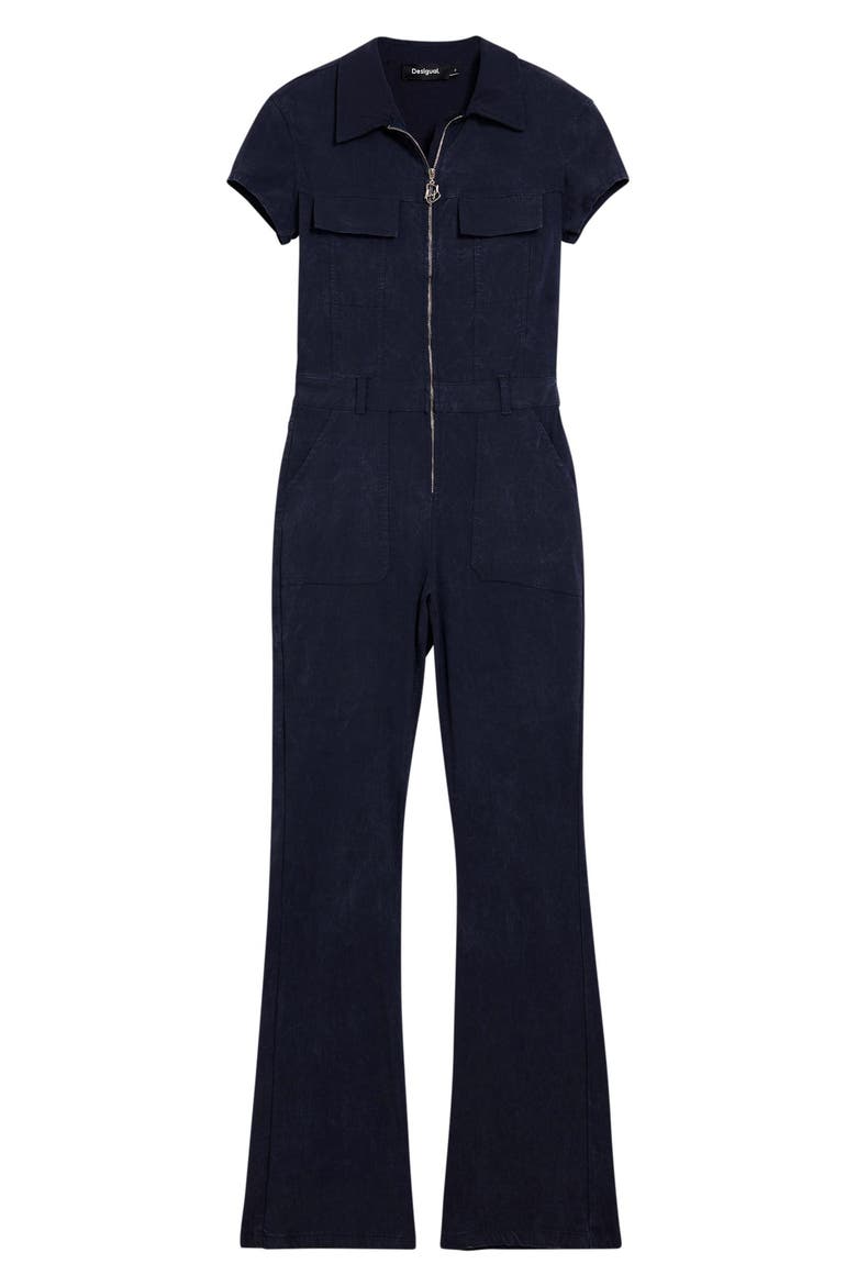 Denim Jumpsuit, Alternate, color, DARK BLUE