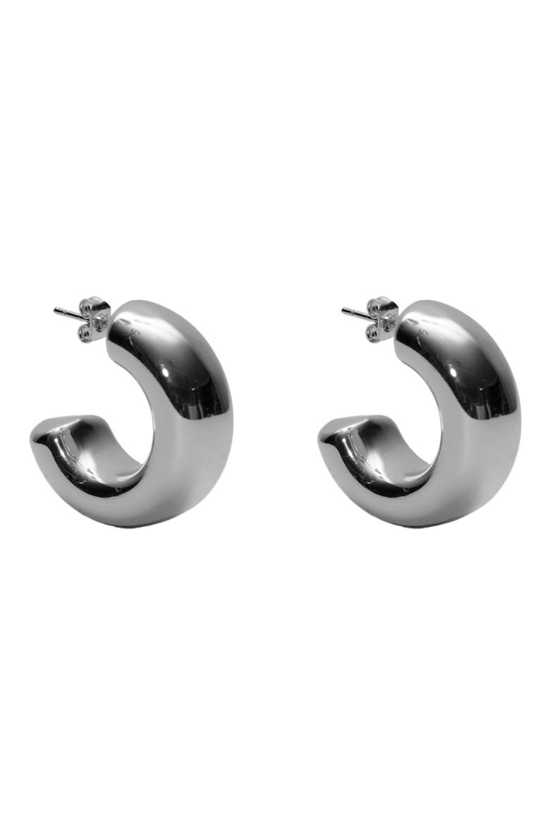 Huggie Hoop Earrings, Main, color, SILVER