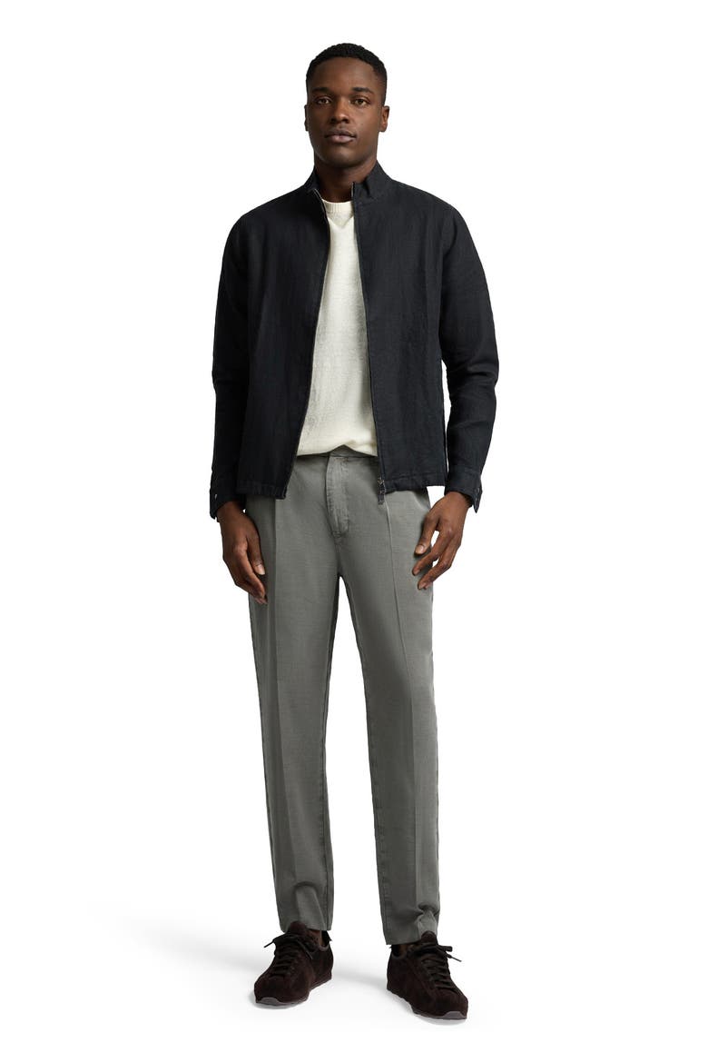 Linen Bomber Jacket, Main, color, Washed Black