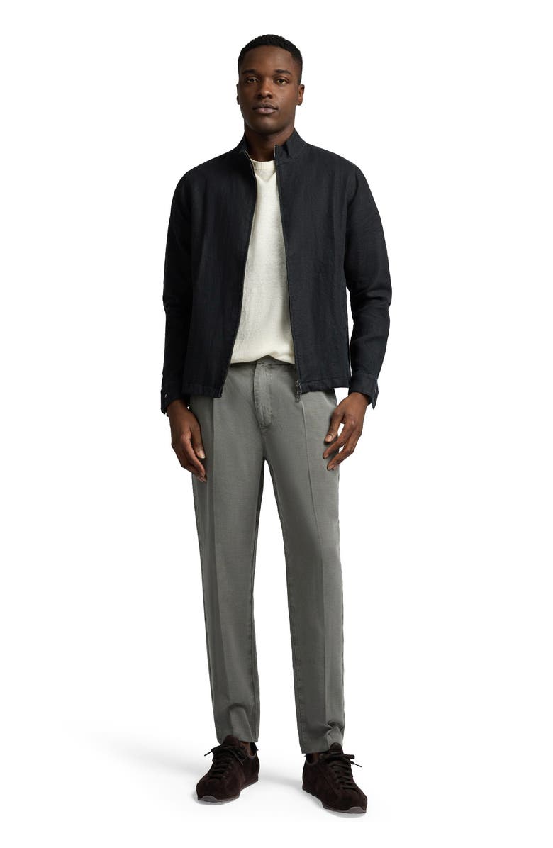Onia Linen Bomber Jacket, Main, color, Washed Black