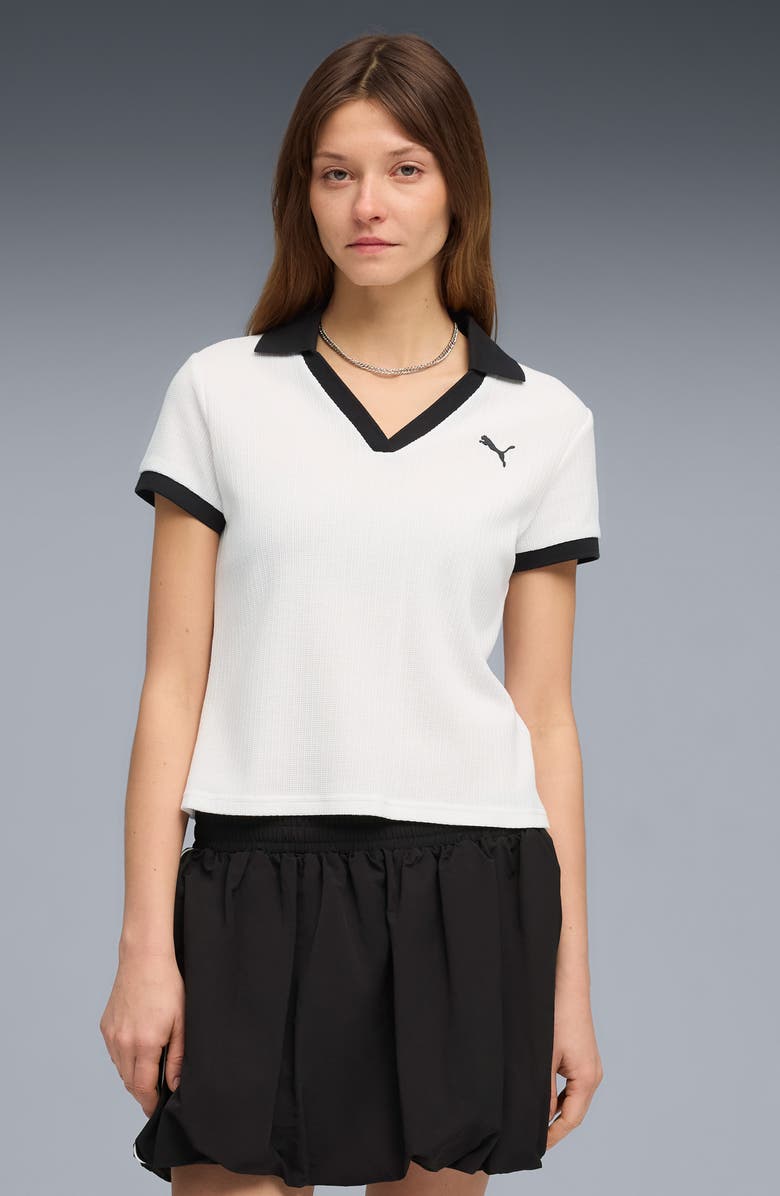 PUMA Essentials Tipped Johnny Collar Polo, Alternate, color, 