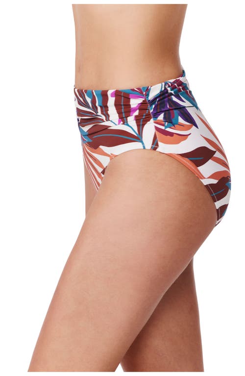 Gottex Plantopia Shirred High Waist Swim Bottom In White