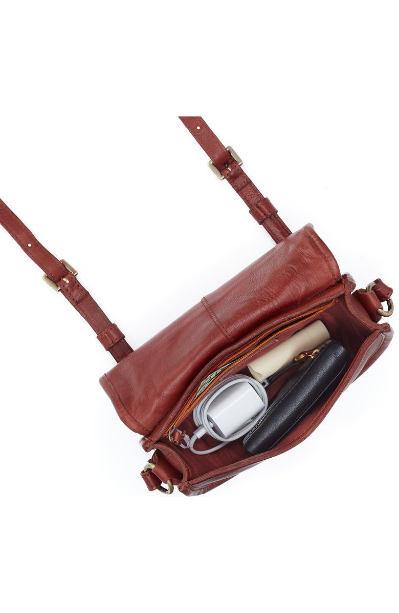 HOBO Small Kiva Leather Crossbody Bag, Alternate, color, Chestnut