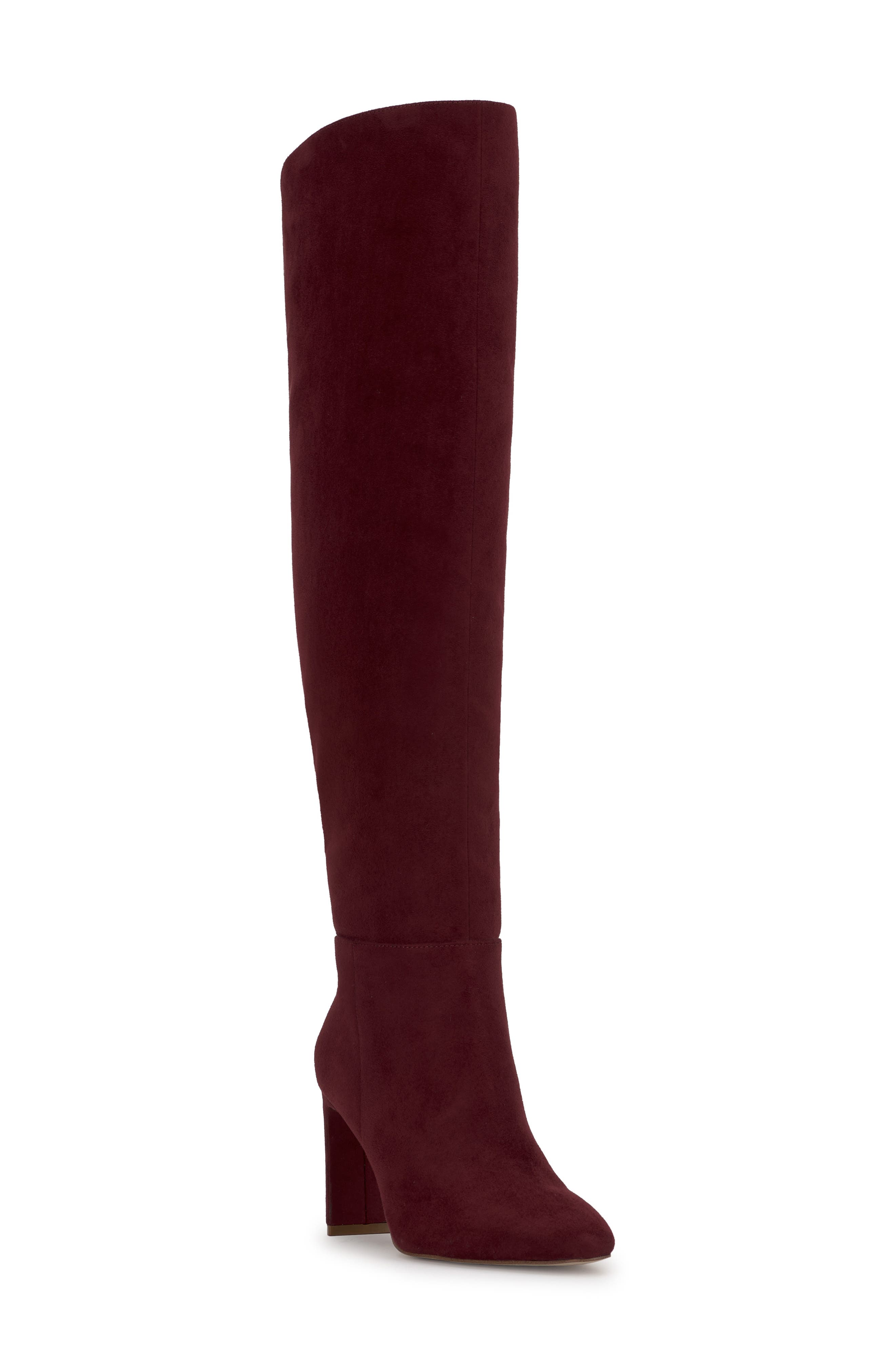 Jessica Simpson Simmona Pointed Toe Over The Knee Boot In Dark Cherry