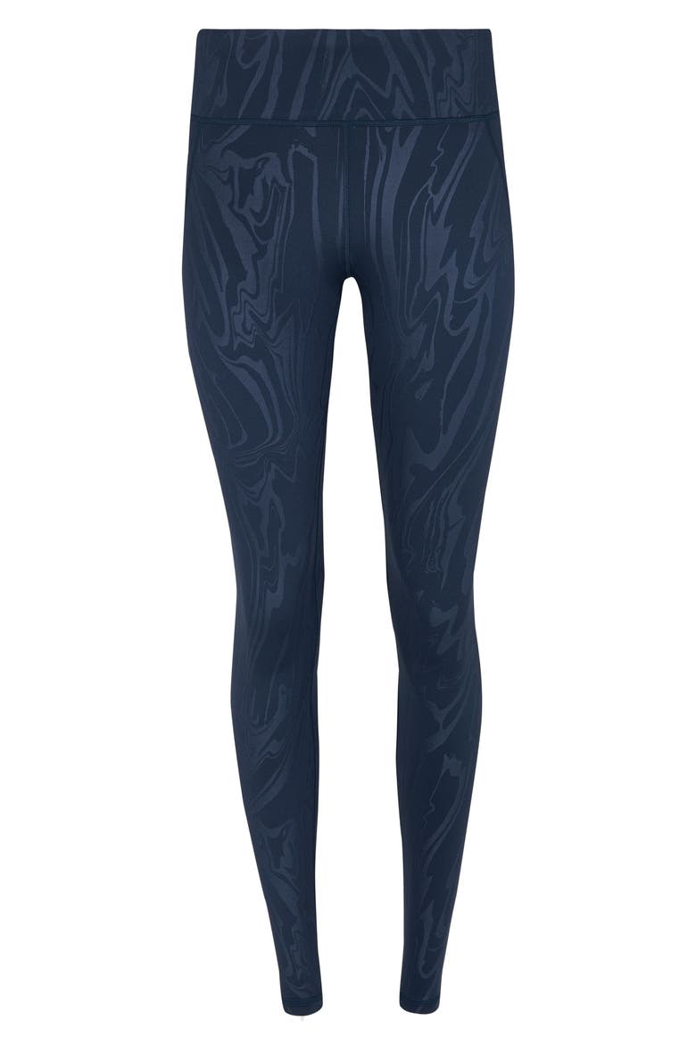 All Day High Waist Embossed Leggings, Alternate, color, NAVY BLUE SLICKED EMBOSS PRINT
