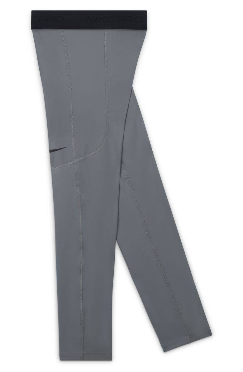 Nike Kids' Pro Dri-FIT Athletic Tights, Alternate, color, Smoke Grey/ Smoke Grey/ Black