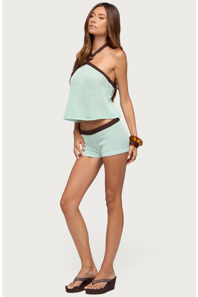Loli Open Stitch Shorts, Alternate, color, AQUA