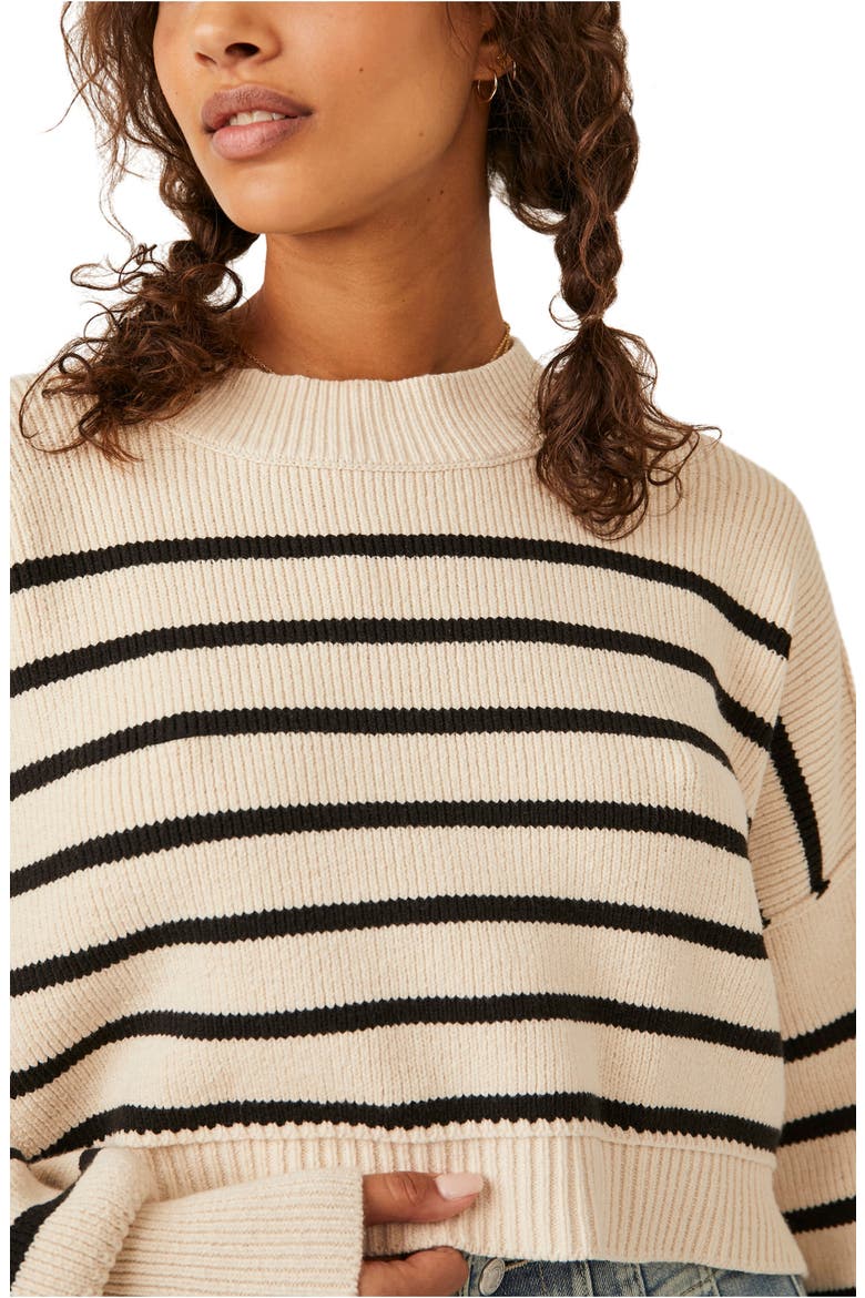 Easy Street Stripe Rib Crop Sweater, Alternate, color, PEARL COMBO