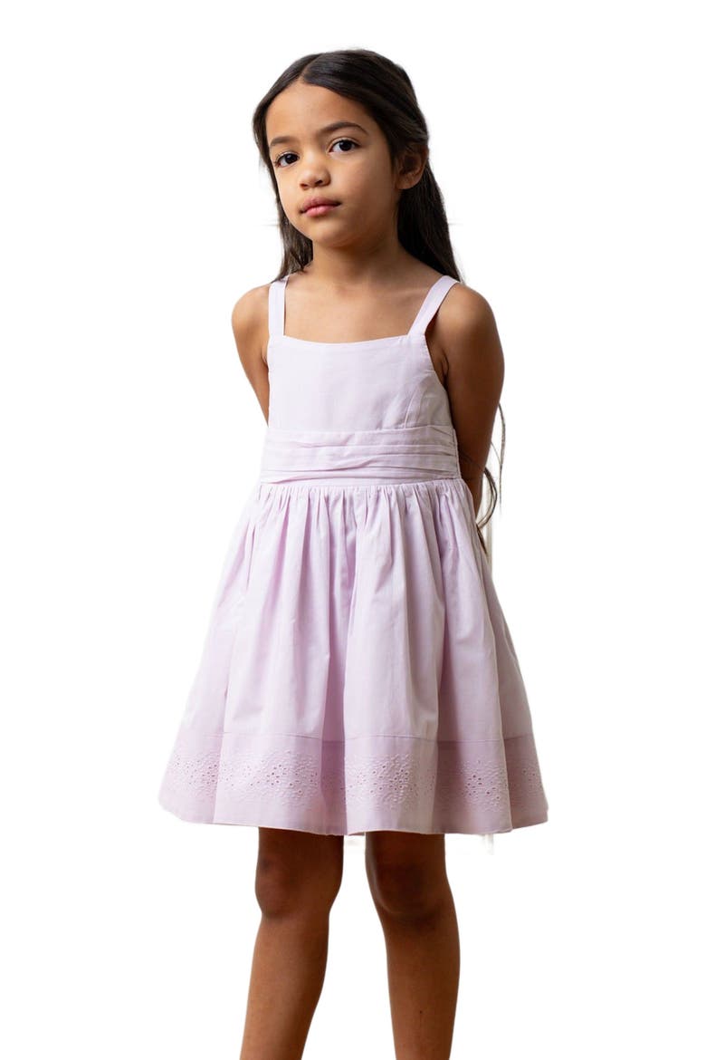 Girls' Organic Embroidered Special Sundress, Toddler, Main, color, Light Lavender
