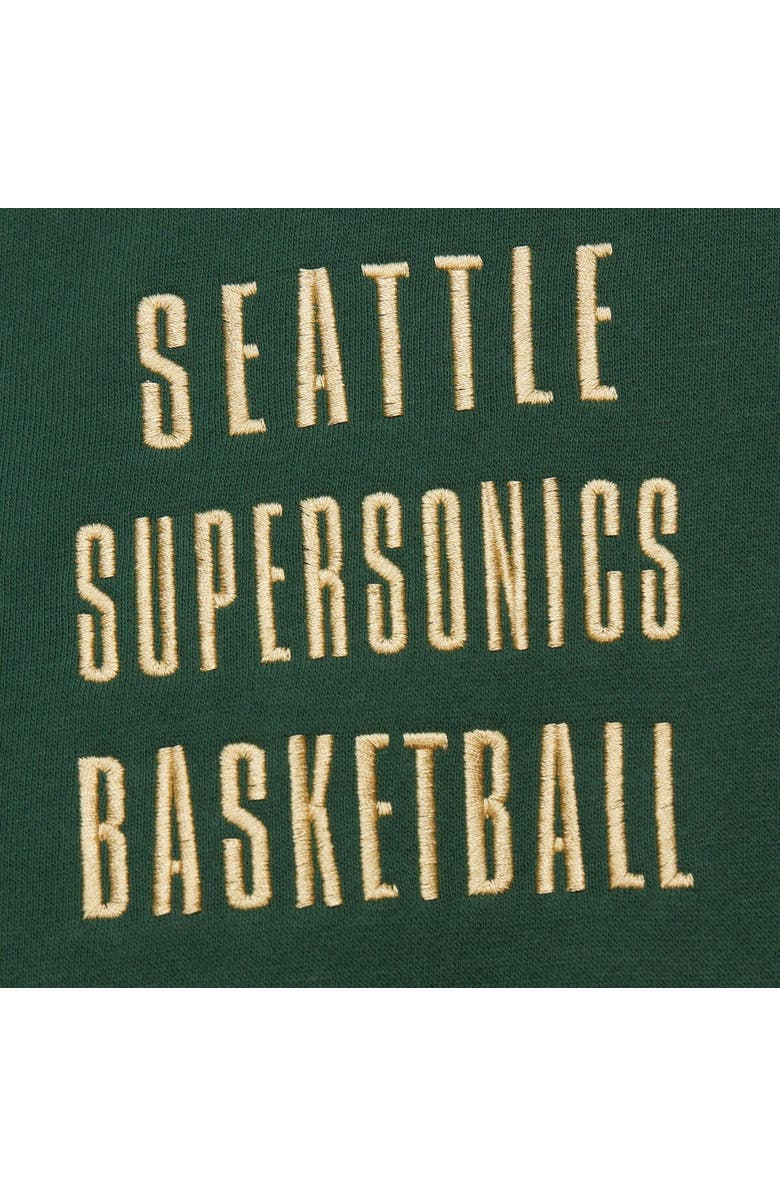 Mitchell & Ness Men's Mitchell & Ness Green Seattle SuperSonics Hardwood Classics Team OG 2.0 Vintage Logo Fleece Pullover Hoodie, Alternate, color, 