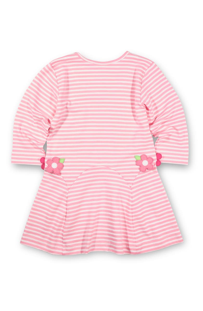 Florence Eiseman Stripe Knit Dress With Flowers, Alternate, color, Pink, White