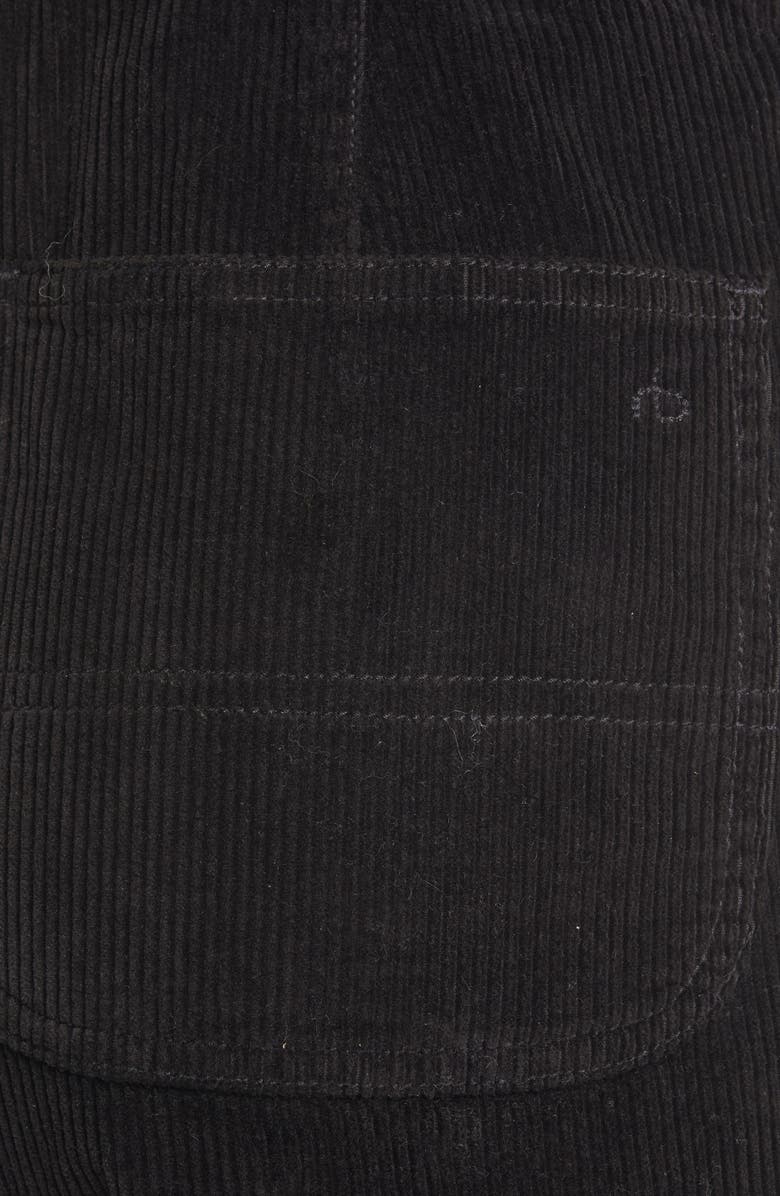rag & bone Ruth Straight Leg Corduroy Overalls, Alternate, color, Black
