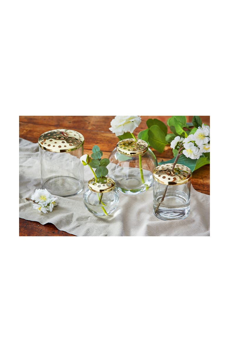 tag Large Clear Glass Flower Frog Orb Decorative Novelty Vase, Alternate, color, Clear