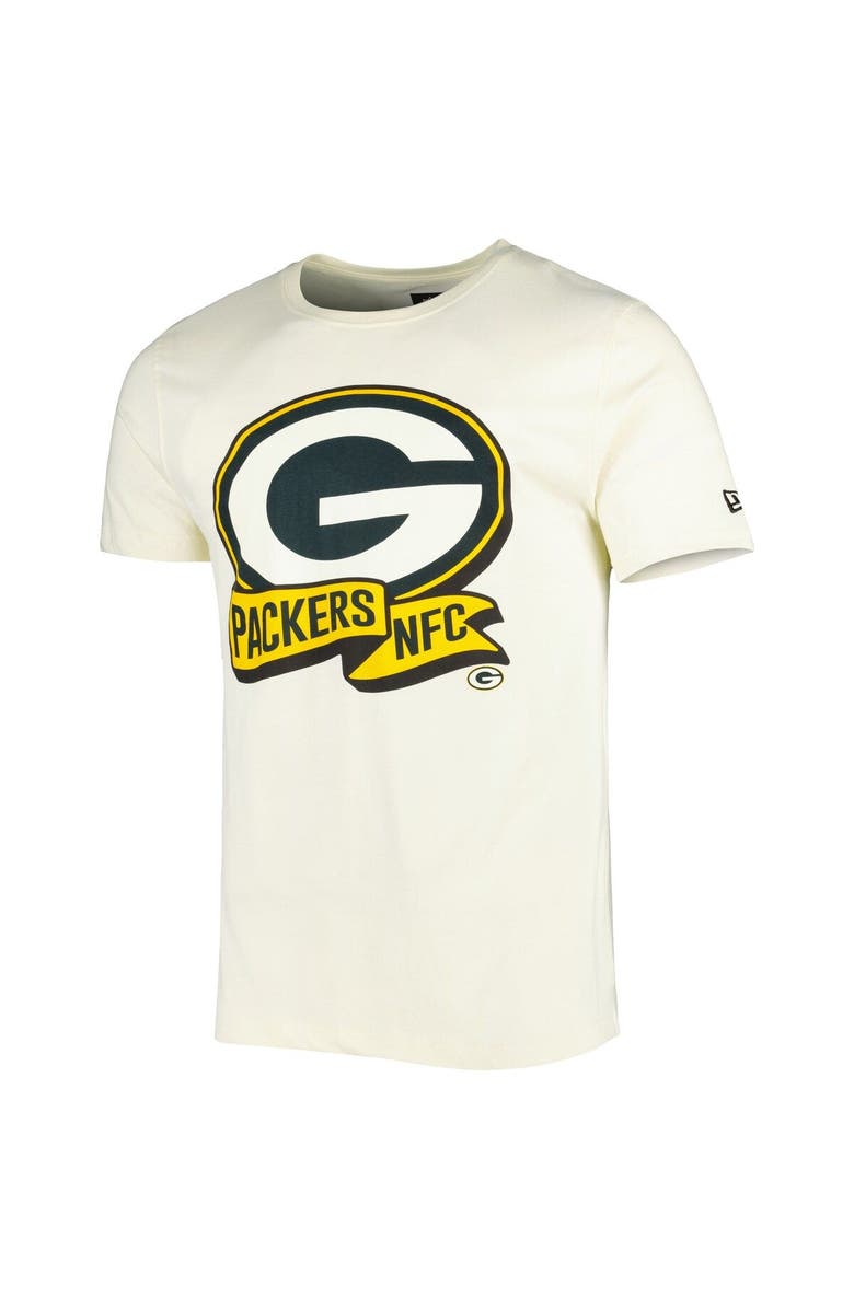 New Era Men's New Era Cream Green Bay Packers Sideline Chrome T-Shirt, Alternate, color, Cream