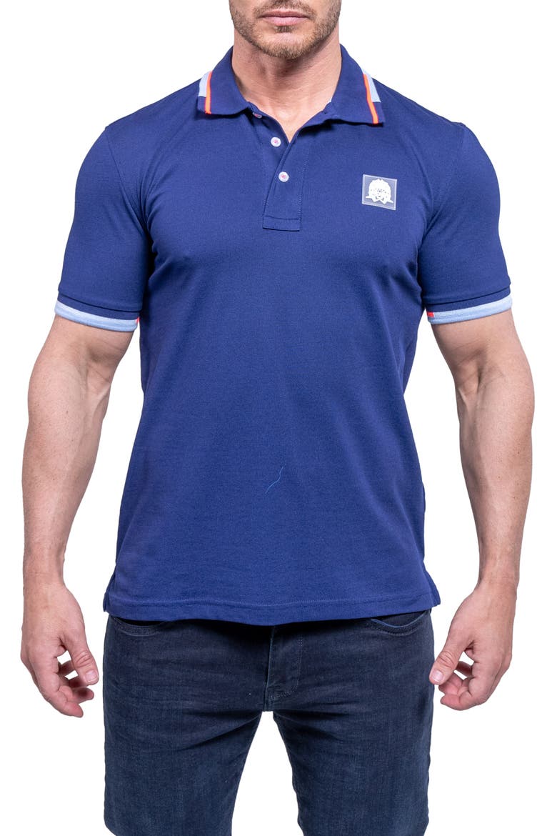 Tipemb42 Blue Piqué Polo, Main, color, BLUE