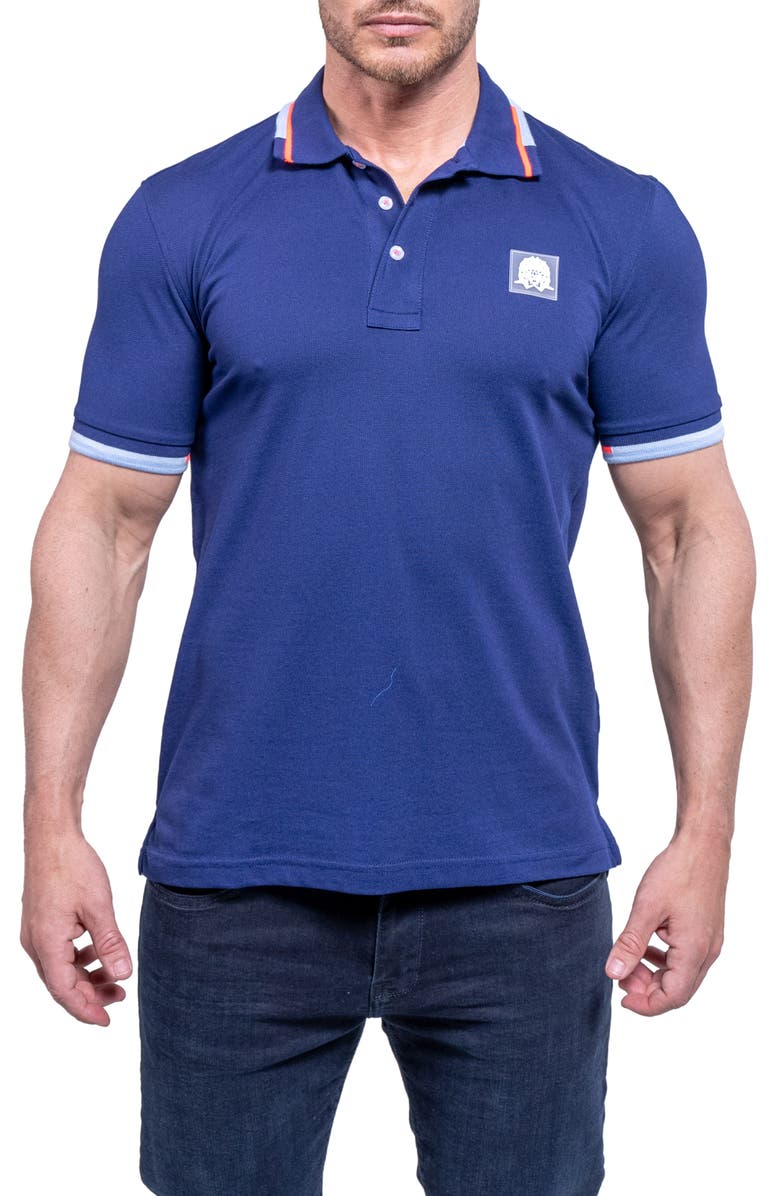 Maceoo Tipemb42 Blue Piqué Polo, Main, color, Blue