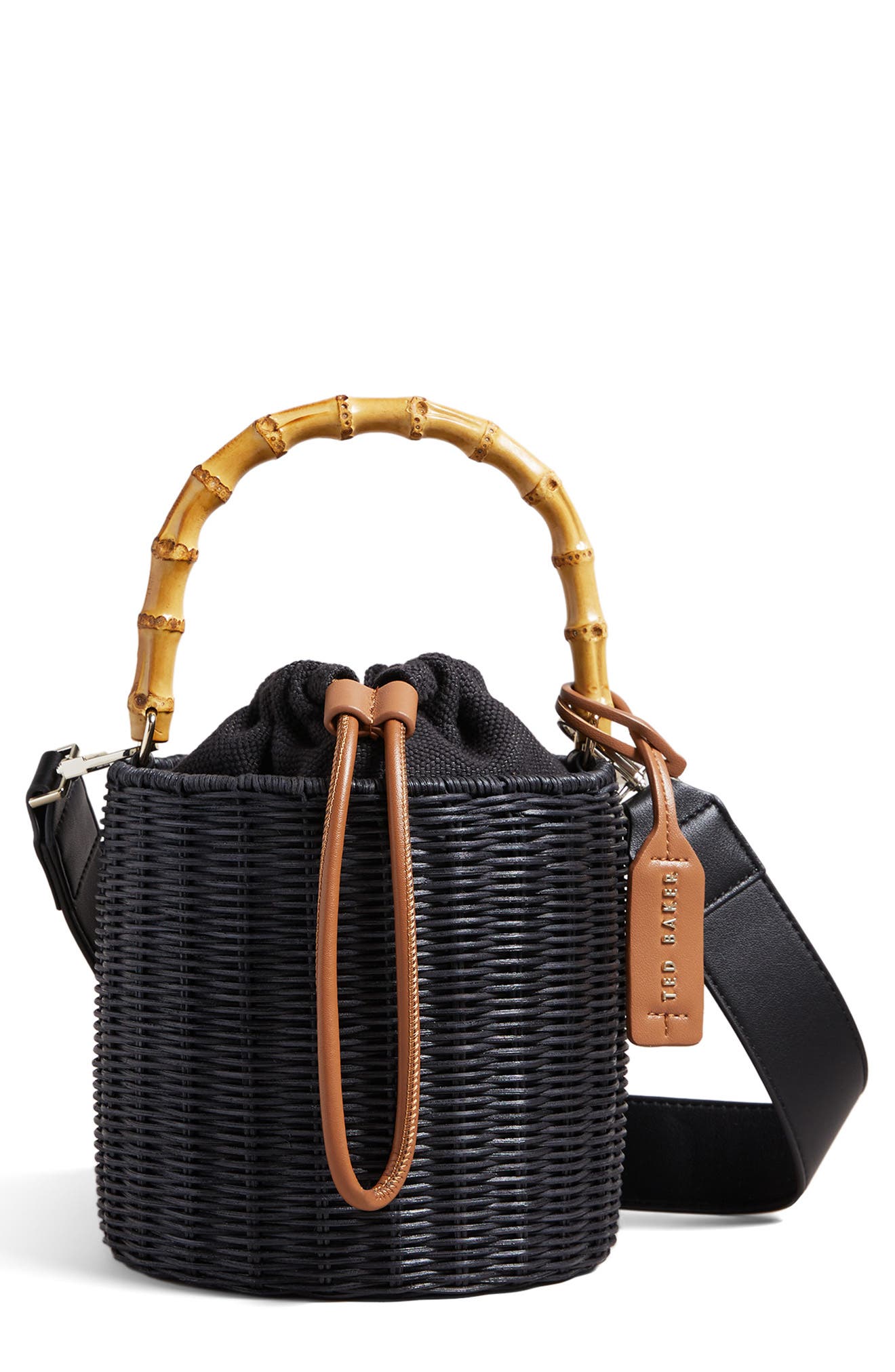 Ted Baker London Jayriri Basket Weave Bucket Bag, Main, color, 