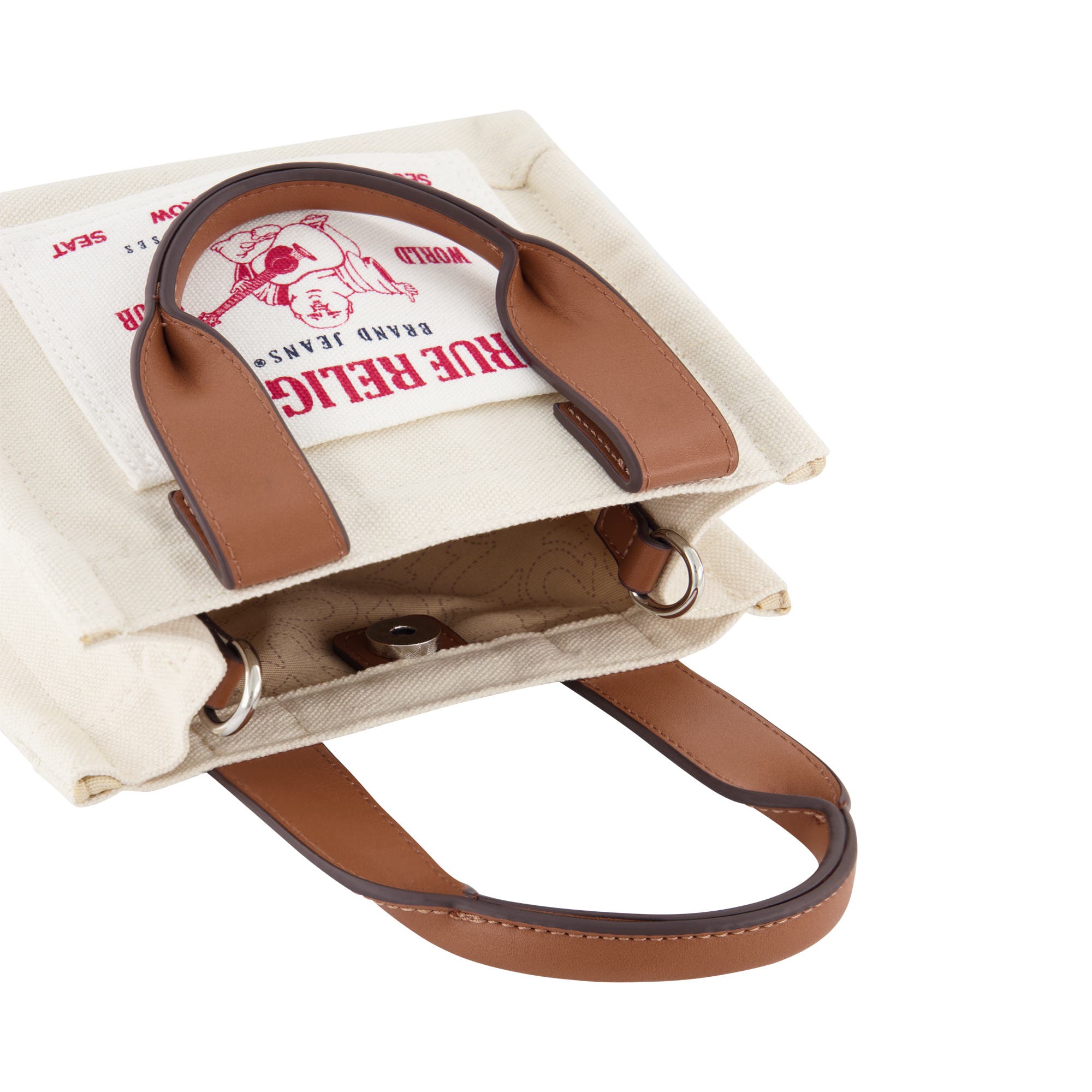 True Religion Mini Tote With Gold Hardware, Alternate, color, Natural