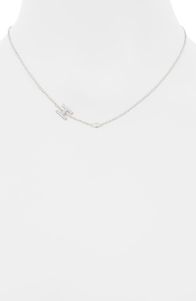 MESHMERISE Bezel Diamond Initial Chain Necklace - 0.2ct., Alternate, color, White-H