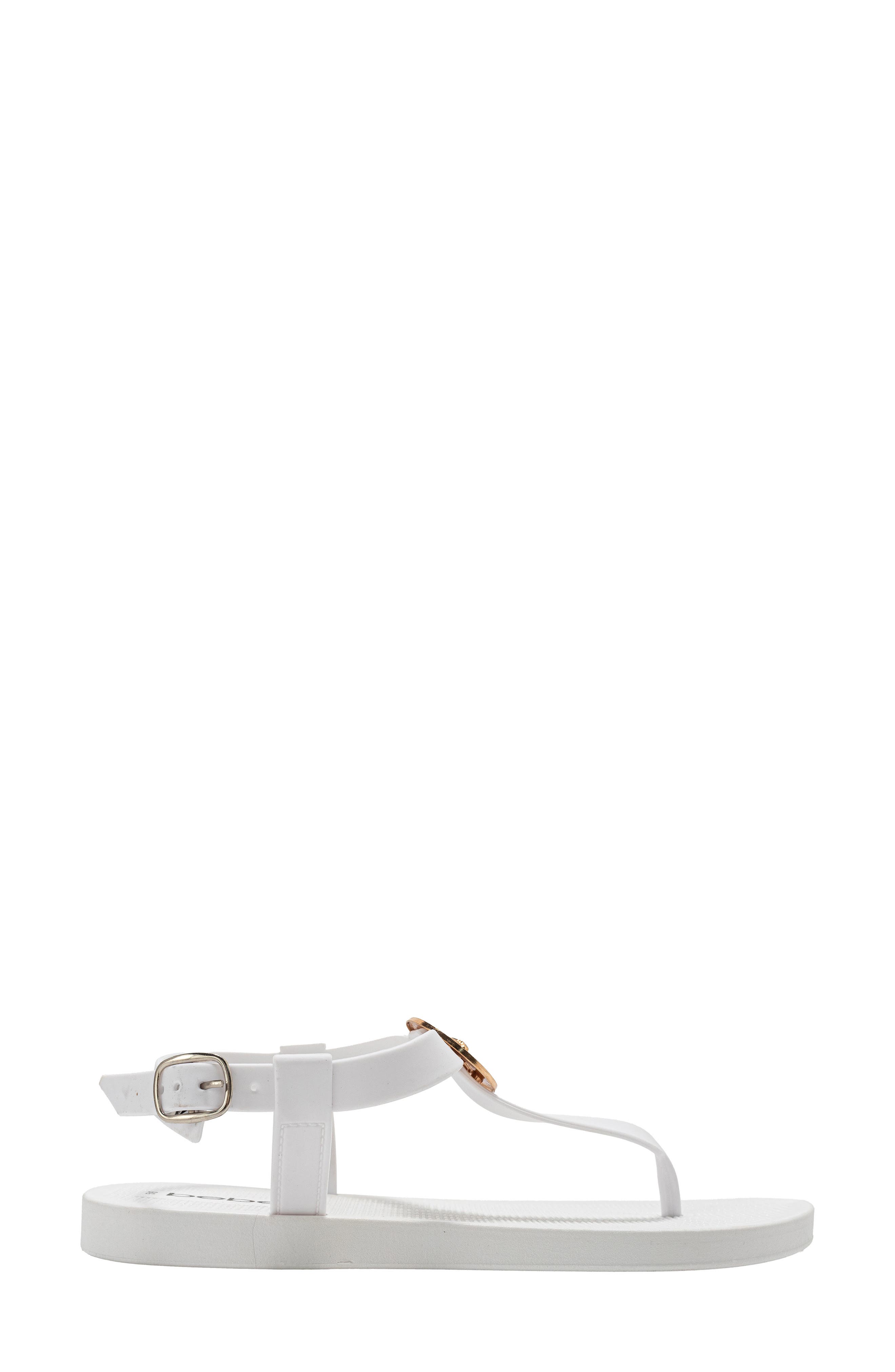 Lion Charm T-Strap Sandal, Alternate, color, WHITE