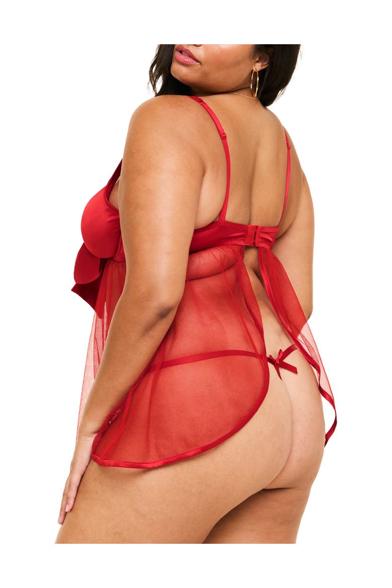 Bessima Babydoll & G-String Set Lingerie, Alternate, color, Dark red
