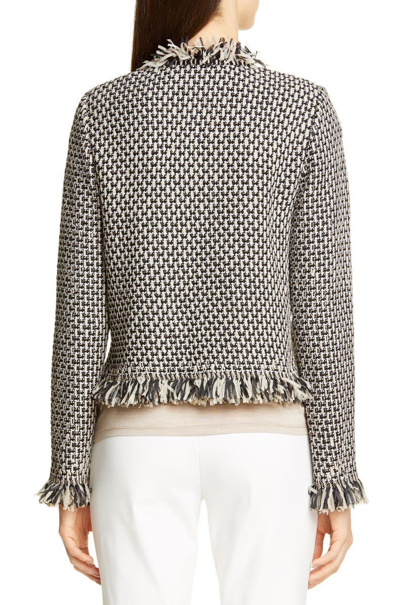 St. John Collection Artisanal Basket Inlay Jacquard Knit Jacket, Alternate, color,