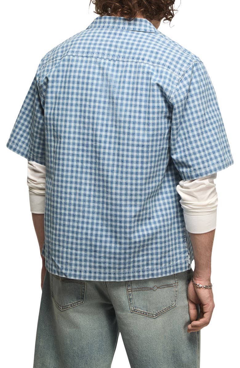 Lucky Brand Faded Check Camp Shirt, Alternate, color, Indigo