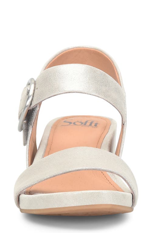 Söfft Vaya Ankle Strap Wedge Sandal In Silver/stone