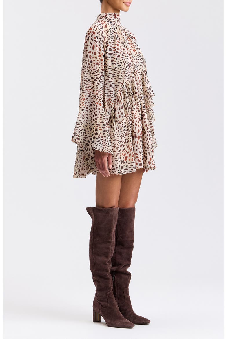 Ruffle Minidress, Alternate, color, SPOTTED ANIMAL