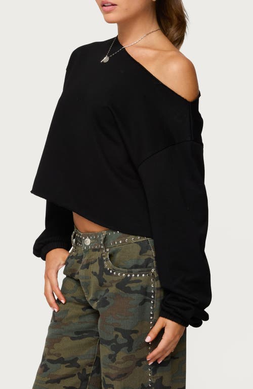 Edikted Aveline One-shoulder Sweatshirt In Black