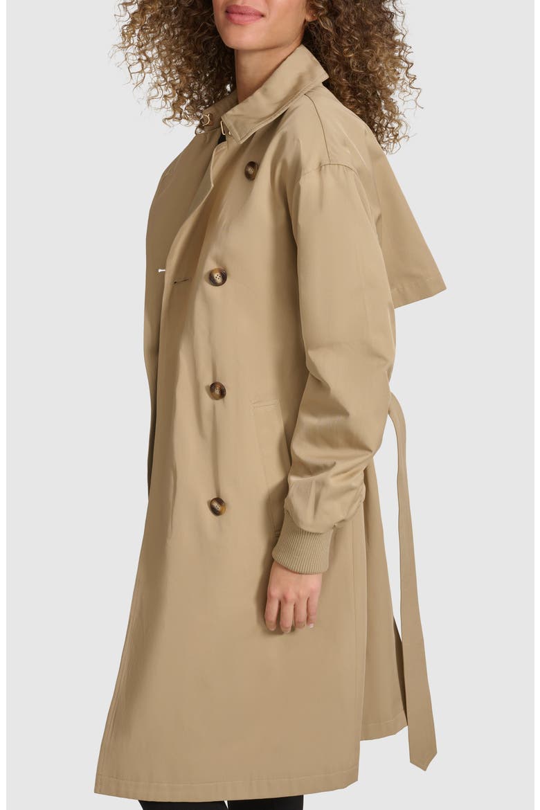 Double Breasted Gabardine Trench Coat, Alternate, color, KHAKI