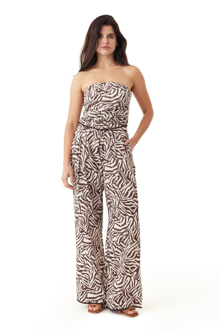 Scarf Strapless Top, Alternate, color, MODERN ZEBRA
