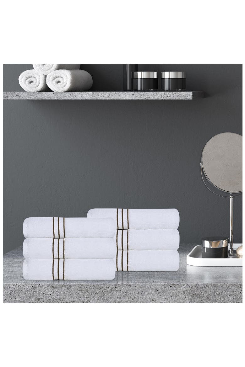 6-Piece Turkish Cotton Hand Towels, Alternate, color, LATTE