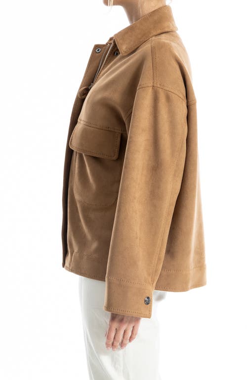 Max Studio Faux Suede Jacket In Camel